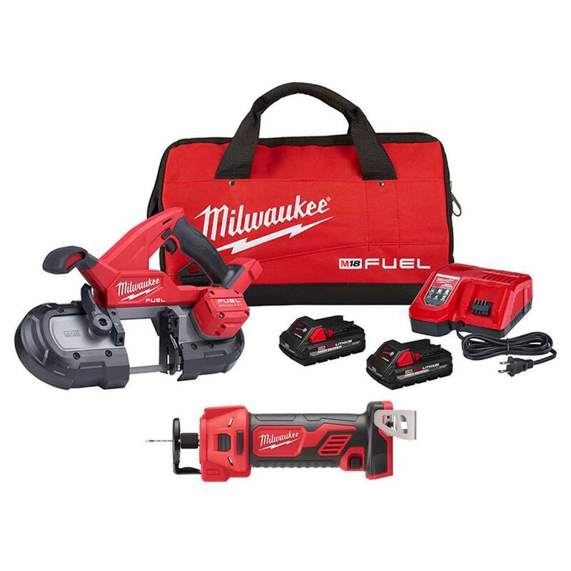 Milwaukee M18 FUEL 18-Volt Lithium-Ion Brushless Cordless Compact Bandsaw Kit with M18 Cut-Out Tool - 2829-22-2627-20

Juego de sierra de cinta compacta inalámbrica Milwaukee M18 FUEL de 18 voltios con tecnología de iones de litio sin escobillas y herramienta para corte M18 - 2829-22-2627-20