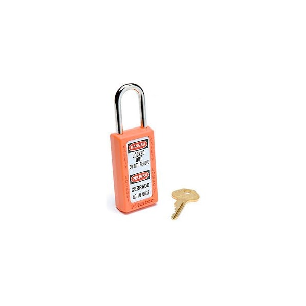 Master Lock Master Lock Safety 411 Series Zenex Thermoplastic Padlock, Orange,  - 411ORJ