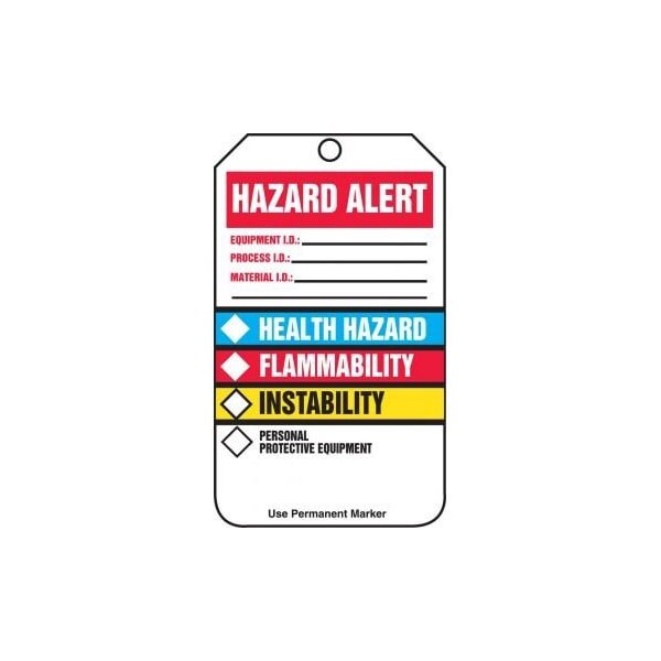 Accuform Safety Tags, HAZARD ALERT HMCIS, 5.75in x 3.25in, RP-Plastic, 5PK - THS625PTM