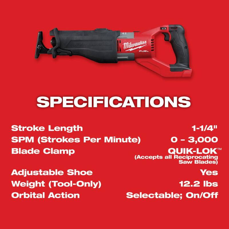 Milwaukee M18 FUEL 18V Lithium-Ion Brushless Cordless Super Sawzall Reciprocating Saw W/6 Gal. Wet/Dry Vac and 8.0Ah Starter Kit - 2722-20-0910-20-48-59-1880

Si te refieres solo al producto sin considerar el nombre de la marca, la traducción al español sería:

Sierra de sable recíproca sin escobillas Milwaukee M18 FUEL 18V de iones de litio inalámbrica súper potente con aspiradora húmeda/seca de 6 galones y kit inicial de 8.0Ah - 2722-20-0910-20-48-59-1880.