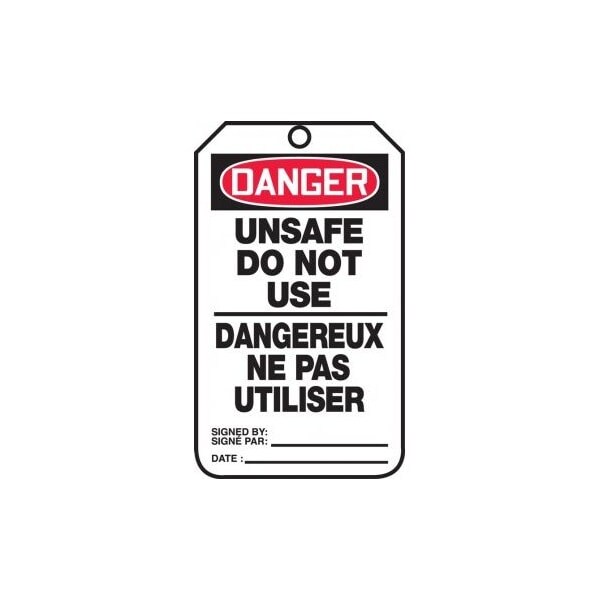 Accuform Danger, PF-Cardstock, 3-1/4 in Width, 1/4 in Height, , 5 PK - TCF166PTM