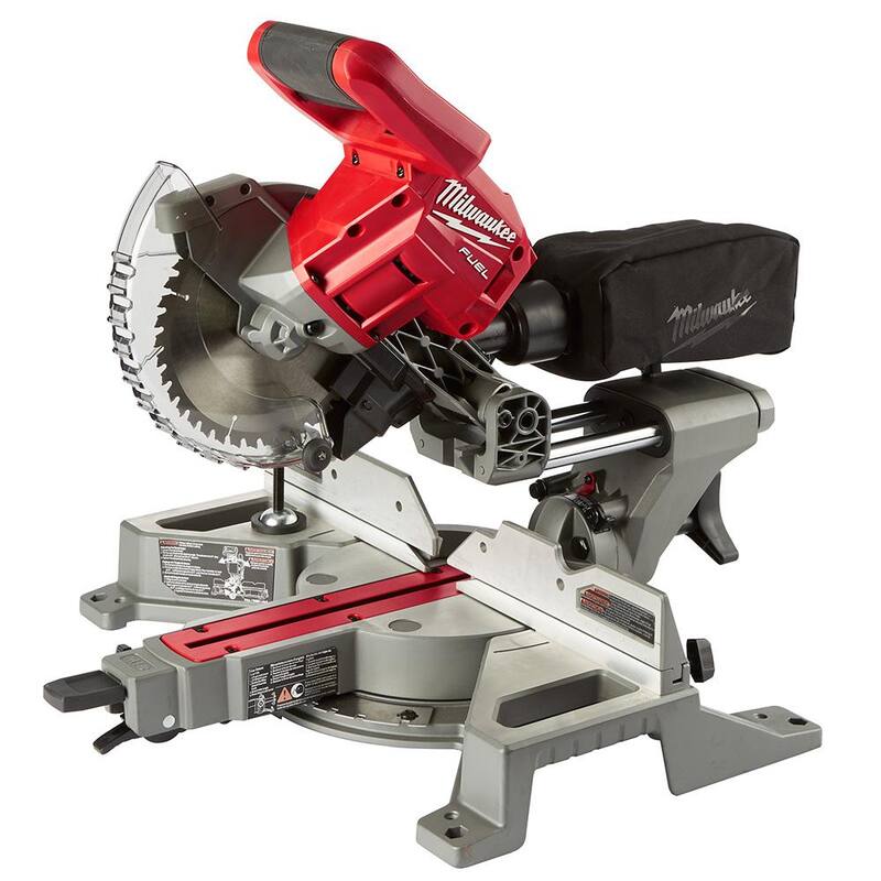 Sierra ingleteadora compuesta deslizante de bisel dual inalámbrica Milwaukee M18 FUEL 18V de 7-1/4 pulgadas con sierra caladora - 2733-20-2737-20
