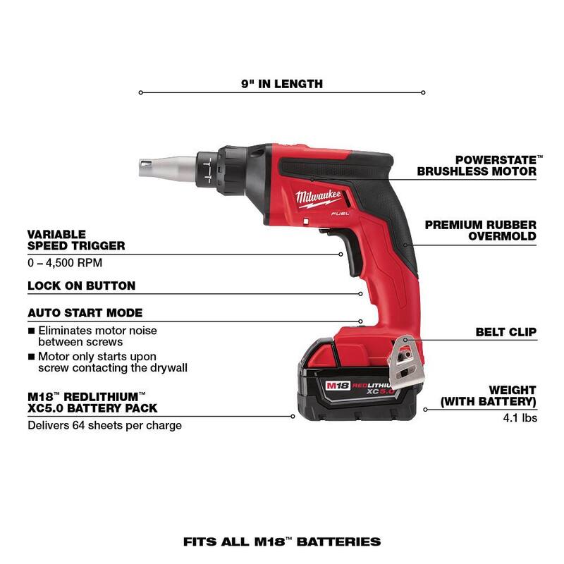 Milwaukee M18 FUEL 18V Lithium-Ion Brushless Cordless HACKZALL Reciprocating Saw Kit con Atornillador de Yeso inalámbrico M18 - 2719-21-2866-20