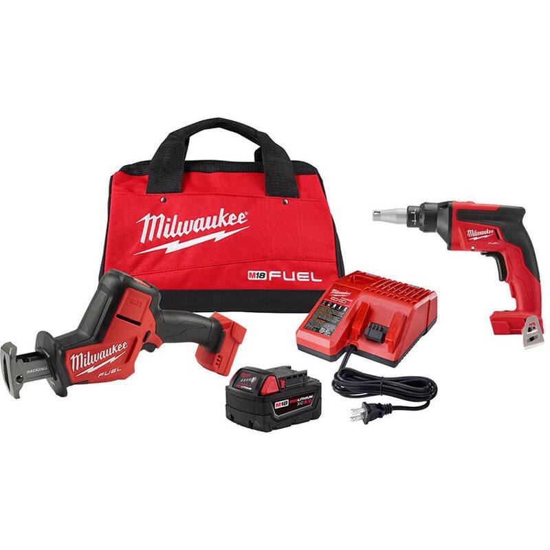 Milwaukee M18 FUEL 18V Lithium-Ion Brushless Cordless HACKZALL Reciprocating Saw Kit con Atornillador de Yeso inalámbrico M18 - 2719-21-2866-20