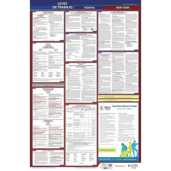 Jj Keller Labor Law Poster, Fed/STA, NY, SP, 40Wx26inH - 400-NY