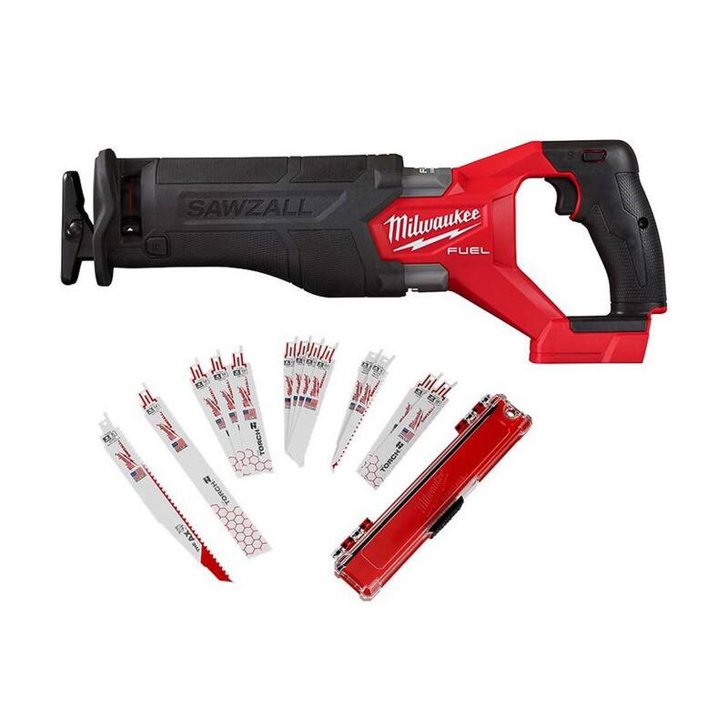 Si marca: Sierra reciproca inalámbrica sin escobillas de iones de litio de 18V Milwaukee M18 FUEL GEN-2 (herramienta solamente) con set de hojas de sierra (13 piezas) - 2821-20-49-22-1113