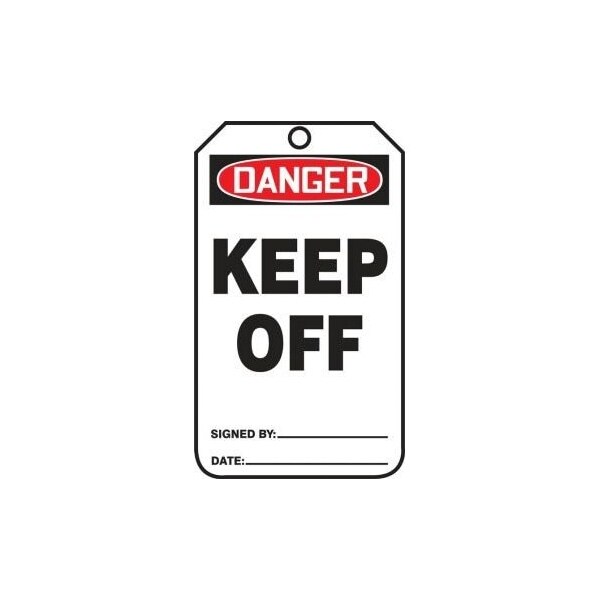 Accuform Safety Tags, DANGER KEEP OFF, 5.75in x 3.25in, PF-Cardstock, 25PK - MDT004CTP