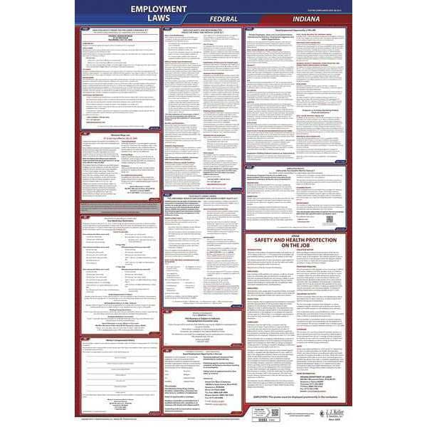 Jj Keller LaborLaw Poster, Fed/STA, IN, ENG, 40Wx26inH - 300-IN
