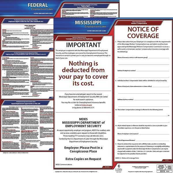 Jj Keller LaborLaw Poster, Fed/STA, MS, ENG, 20inH, 3yr - 100-MS-3