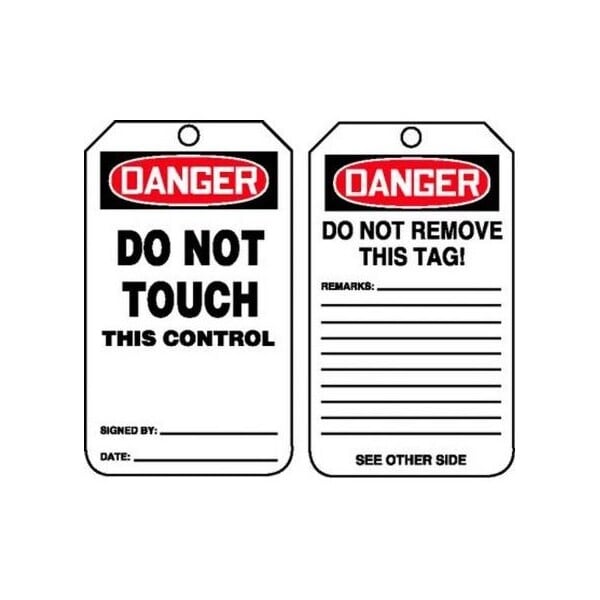 Accuform Danger, RP-Plastic, 3-1/4 in Width, 0.075 in Height, , 25 PK - MDT211CTP