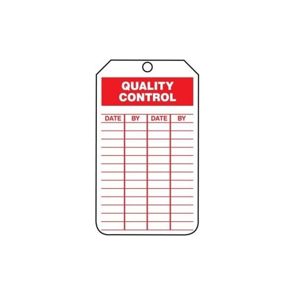 Accuform Safety Tags, QUALITY CONTROL, 5.75in x 3.25in, RP-Plastic, 5PK - TRS256PTM