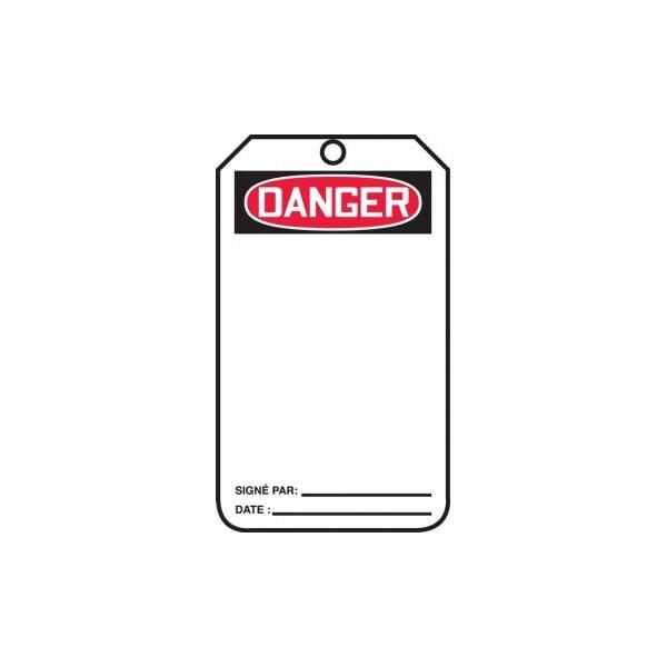 Accuform French Safety Tags, DANGER BLANK, 5.75in x 3.25in, PF-Cardstock, 25PK - TCF009CTP