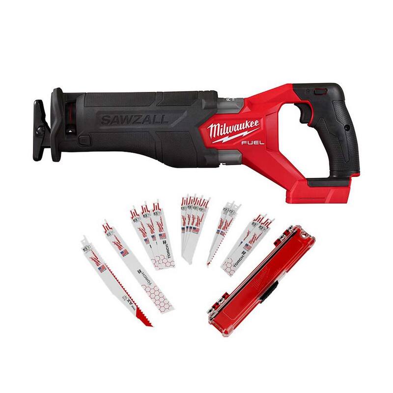 Milwaukee M18 FUEL GEN-2 18V Sierra recíproca inalámbrica sin escobillas de iones de litio SAWZALL con juego de hojas recíprocas de sierra recíproca (25 piezas) - 2821-20-49-22-1113S