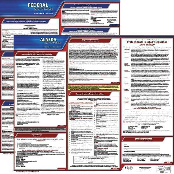 Jj Keller Labor Law Poster Kit, AK, Spanish, 19 In. W - 200-AK-K