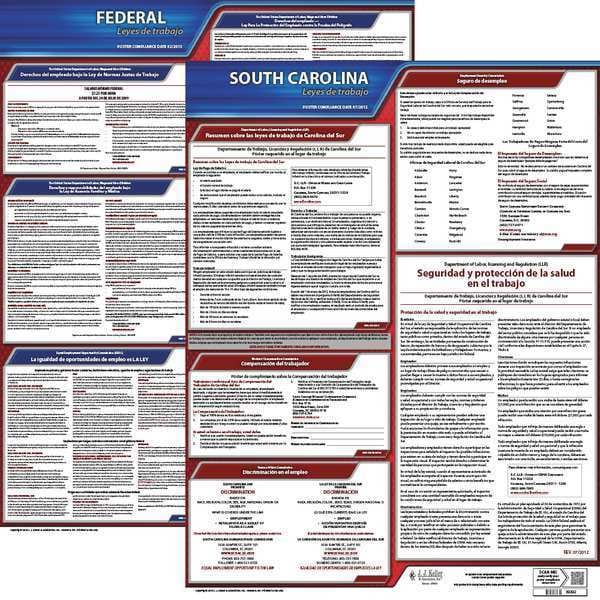 Jj Keller Labor Law Poster Kit, SC, Spanish, 19 In. W - 200-SC-K