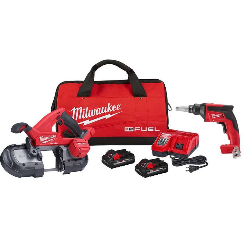 Milwaukee M18 FUEL 18-Volt Lithium-Ion Brushless Cordless Compact Bandsaw Kit with FUEL Drywall Screw Gun - 2829-22-2866-20

Kit de sierra de banda compacta inalámbrica Milwaukee M18 FUEL de 18 voltios con batería de iones de litio y motor sin escobillas, junto con pistola de tornillos para tablaroca FUEL - 2829-22-2866-20.