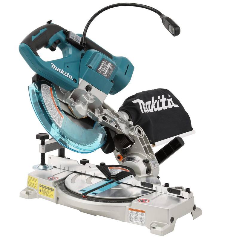 Si herramienta eléctrica sin escobillas inalámbrica de iones de litio 18V LXT de Makita de 6-1/2 pulgadas con láser y sierra ingleteadora compuesta abatible doble compacta - XSL05Z