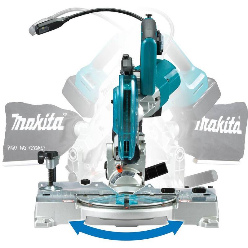 Si herramienta eléctrica sin escobillas inalámbrica de iones de litio 18V LXT de Makita de 6-1/2 pulgadas con láser y sierra ingleteadora compuesta abatible doble compacta - XSL05Z