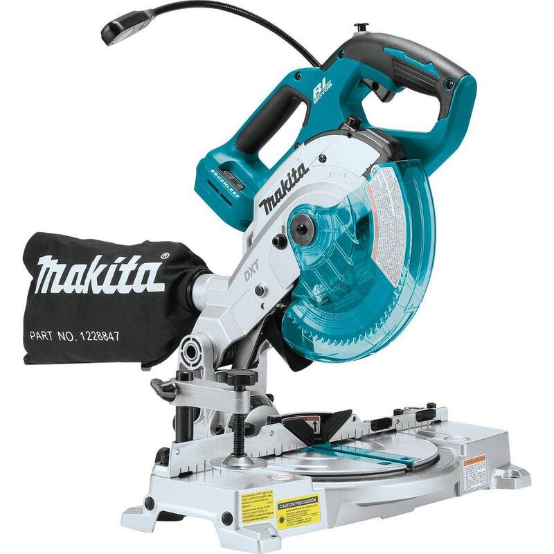 Si herramienta eléctrica sin escobillas inalámbrica de iones de litio 18V LXT de Makita de 6-1/2 pulgadas con láser y sierra ingleteadora compuesta abatible doble compacta - XSL05Z