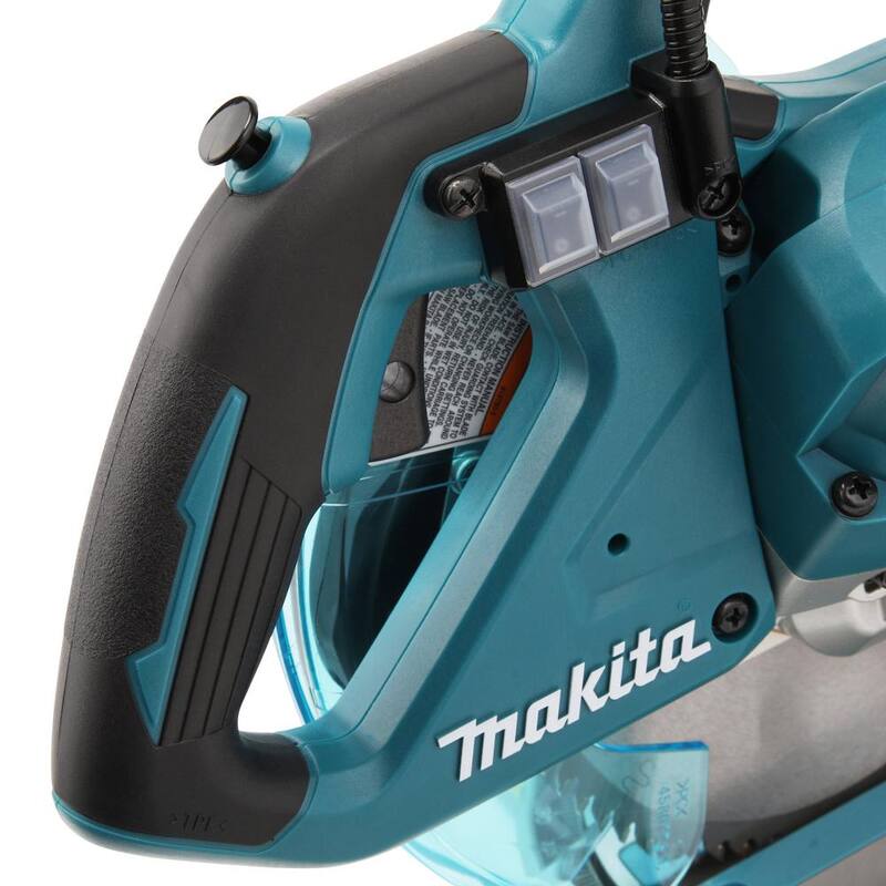 Si herramienta eléctrica sin escobillas inalámbrica de iones de litio 18V LXT de Makita de 6-1/2 pulgadas con láser y sierra ingleteadora compuesta abatible doble compacta - XSL05Z