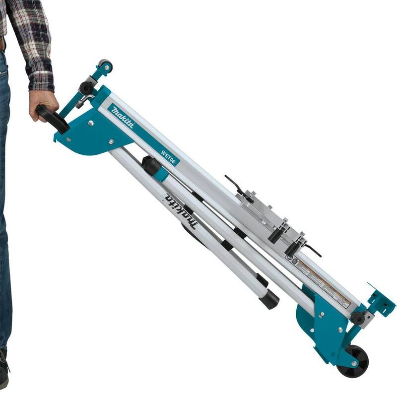Makita 18V X2 LXT (36V) Sierra de inglete compuesta deslizante de bisel doble de 12 pulgadas sin escobillas con soporte de sierra de inglete plegable compacto - XSL07PT-WST06
