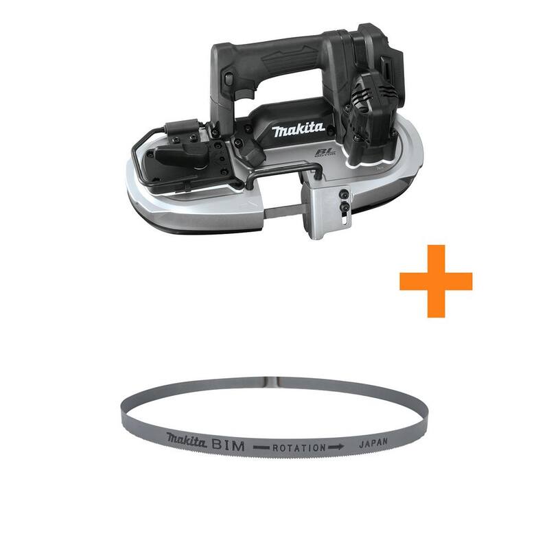 Sierra de cinta inalámbrica sin escobillas Makita 18V LXT subcompacta (sólo herramienta) con hoja portátil de sierra de cinta de 18 TPI de 28-3/4 pulgadas - XBP05ZB-E04139