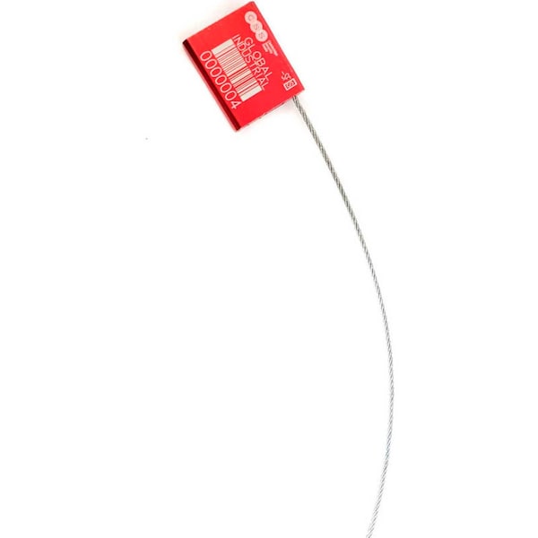 Global Industrial Metal Cable Seal, 1/16x12L, Red, 50PK - 670488RD