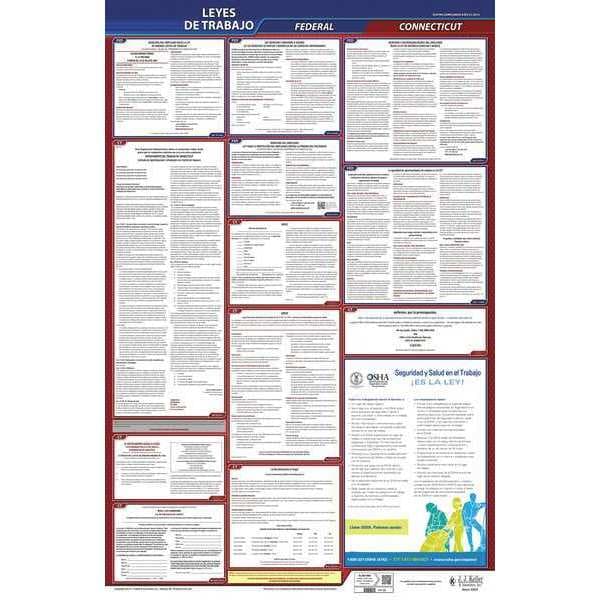 Jj Keller Labor Law Poster, Fed/STA, CT, SP, 26inH, 1yr - 400-CT-1