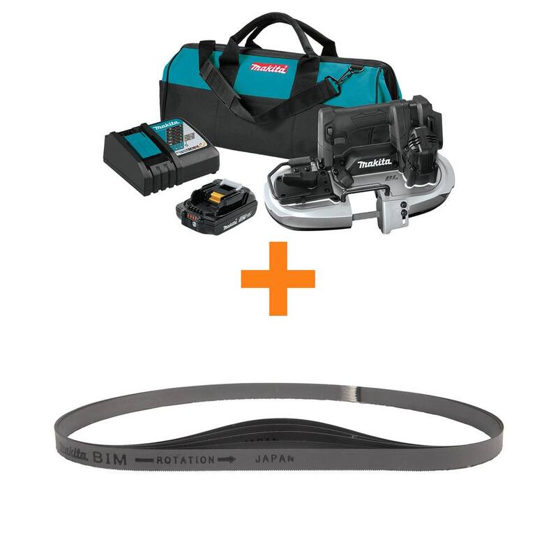 Sierra de cinta inalámbrica compacta de ion litio sin escobillas de 18V LXT de Makita con hoja de sierra de cinta portátil de 28-3/4 in. y 24 TPI (paquete de 5) - XBP05R1B-E08757.