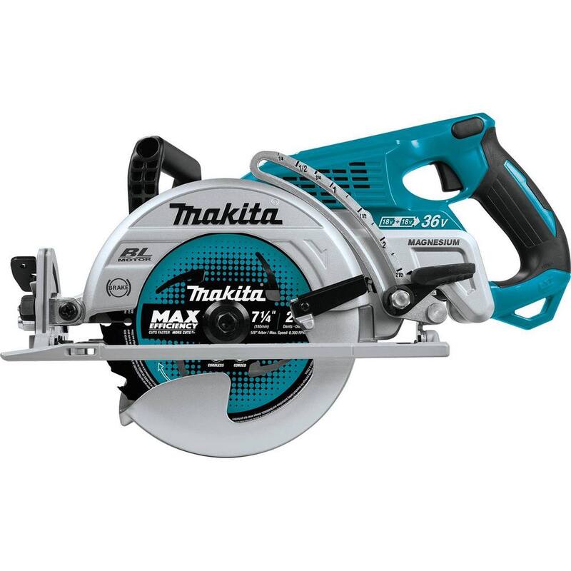 Kit de sierra circular inalámbrica de 7-1/4 pulgadas con mango trasero sin escobillas Makita 18V X2 LXT 5.0Ah (36V) con destornillador para tablaroca sin escobillas adicional 18V LXT - XSR01PT-XSF03Z