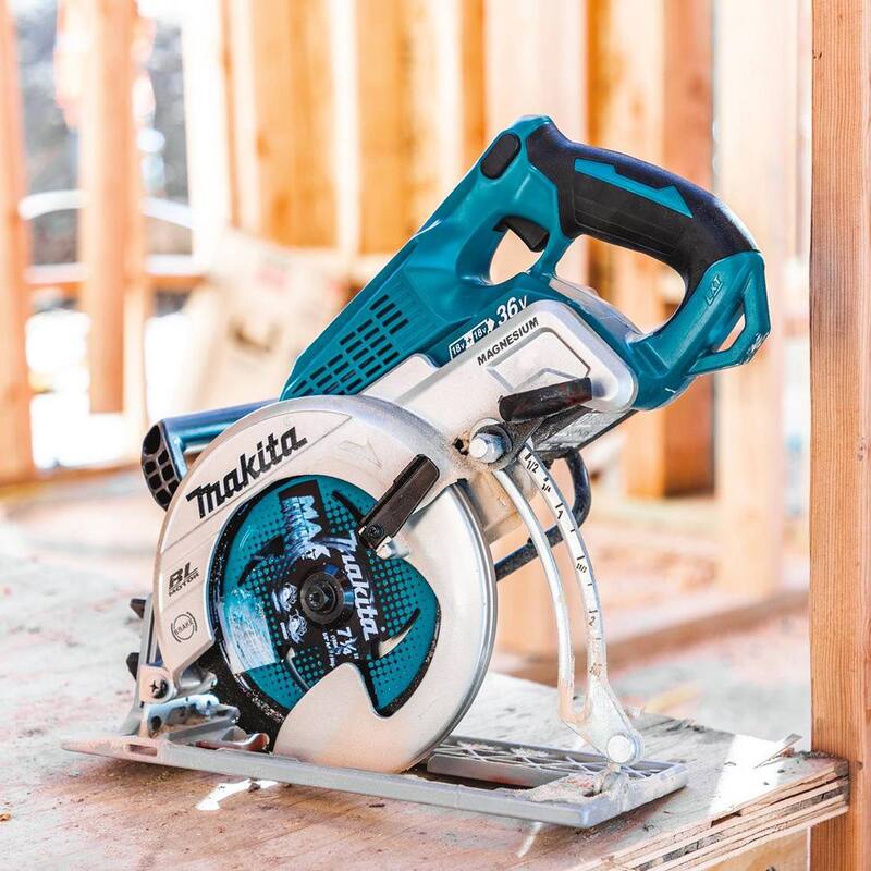 Makita 18V X2 LXT 5.0Ah (36V) Sierra Circular inalámbrica con mango trasero sin escobillas de 7-1/4 pulgadas con Kit de Destornillador de Impacto 1/4 de pulgada inalámbrico de bonificación - XSR01PT-XDT13Z