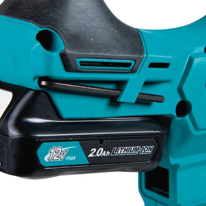 Kit de sierra de calar inalámbrica Makita 12V máx CXT de iones de litio sin escobillas con asa superior (2.0Ah) - VJ06R1J