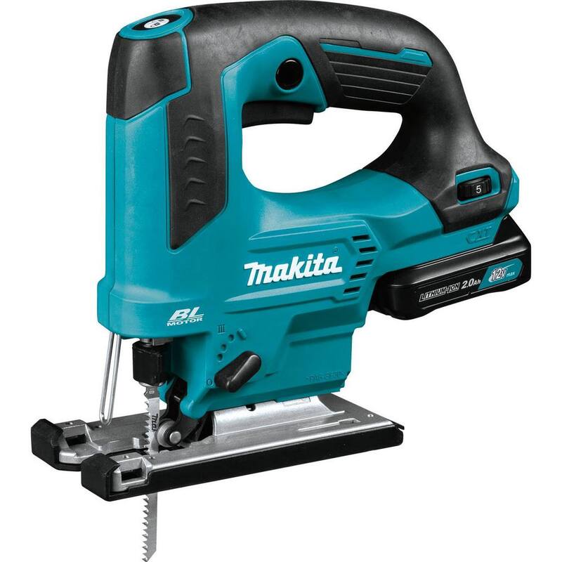 Kit de sierra de calar inalámbrica Makita 12V máx CXT de iones de litio sin escobillas con asa superior (2.0Ah) - VJ06R1J