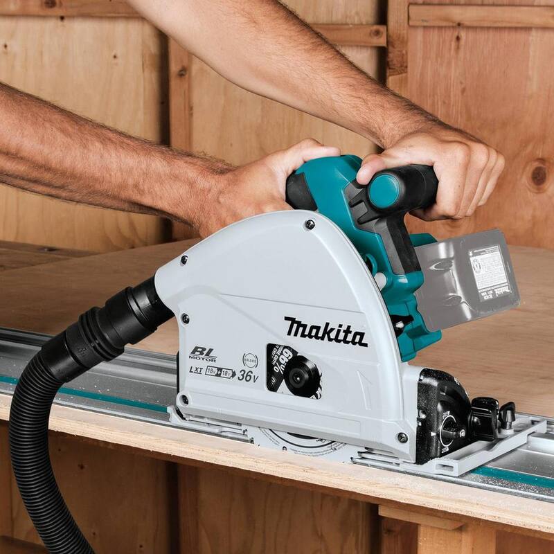 Si traducimos sin mencionar la marca del producto, el título quedaría así: 
Sierra circular de inmersión sin escobillas Makita 18V X2 LXT (36V) de 6-1/2 pulgadas con hoja de sierra de inmersión de carburo de 6-1/2 pulgadas y 56 dientes - XPS02ZU-B-57342.