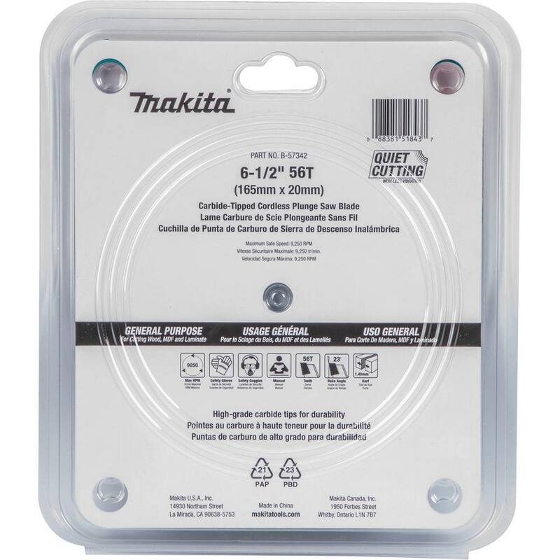 Si traducimos sin mencionar la marca del producto, el título quedaría así: 
Sierra circular de inmersión sin escobillas Makita 18V X2 LXT (36V) de 6-1/2 pulgadas con hoja de sierra de inmersión de carburo de 6-1/2 pulgadas y 56 dientes - XPS02ZU-B-57342.