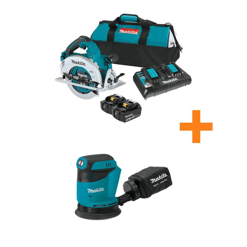 No traduzcas la marca del producto: Makita 18V X2 LXT (36V) Kit de Sierra Circular Brushless de 7-1/4 pulgadas 5.0Ah con Lijadora Orbital Aleatoria de 5 pulgadas 18V LXT - XSH06PT-XOB01Z