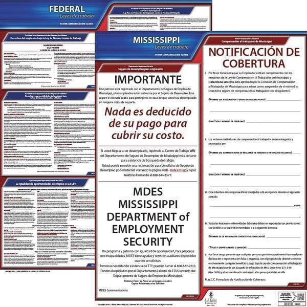 Jj Keller Labor Law Poster, Fed/STA, MS, SP, 20inH, 3yr - 200-MS-3