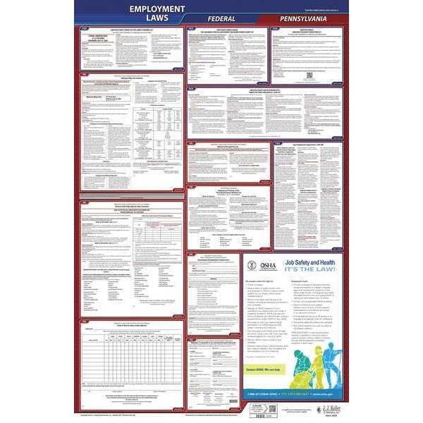Jj Keller LaborLaw Poster, Fed/STA, PA, ENG, 26inH, 3yr - 300-PA-3