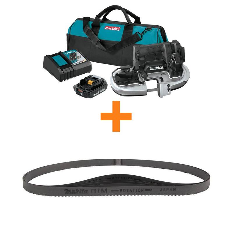 Kit de sierra de banda subcompacta sin escobillas Makita 18V LXT con hoja de sierra de banda portátil bimetálica de 28-3/4 pulgadas y 14 TPI (paquete de 5) - XBP05R1B-E08735