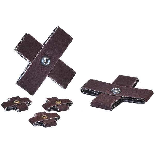 Arc Abrasives Cross Pad, 1inL x 3/8in W, AO80 Grit, Brown - 27740AE
