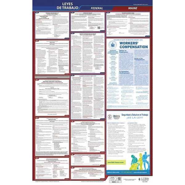 Jj Keller Labor Law Poster, Fed/STA, ME, SP, 40Wx26inH - 400-ME