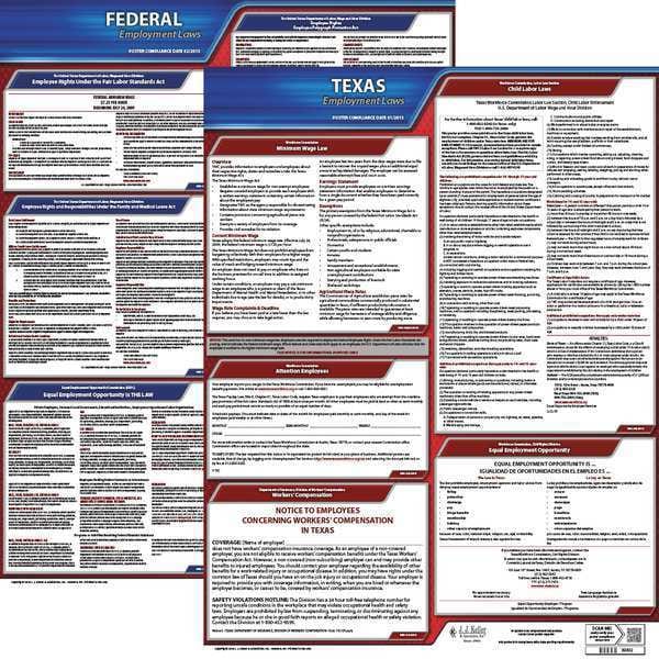 Jj Keller LaborLaw Poster, STA, TX, ENG, 26Wx20inH, 1yr - 100-TX-1