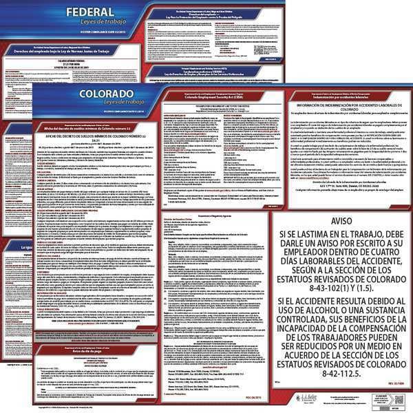 Jj Keller Labor Law Poster, Fed/STA, CO, SP, 20inH, 3yr - 200-CO-3