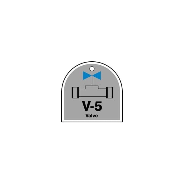 Accuform Energy Source ID Tag, V-5 VALVE, 2.5in x 2.5in, Plastic, 5PK - TDJ205VPM