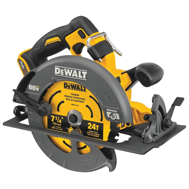DEWALT FLEXVOLT 60V MAX Sierra Circular Inalámbrica Brushless de 7-1/4 pulgadas con Freno (Herramienta Únicamente) - DCS578B