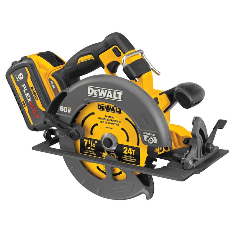 DEWALT FLEXVOLT 60V MAX Sierra Circular Inalámbrica Brushless de 7-1/4 pulgadas con Freno (Herramienta Únicamente) - DCS578B