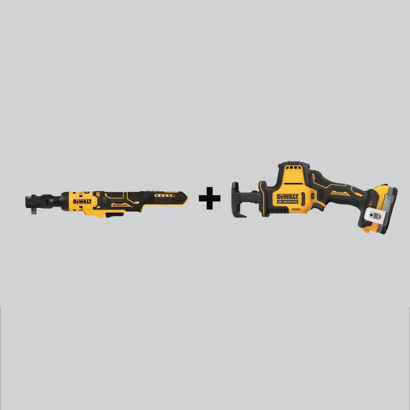 Si suprimimos la marca del producto, tenemos:

Sierra recíproca compacta inalámbrica sin escobillas DEWALT Atomic de 20 voltios MAX y trinquete de 3/8 pulgadas Atomic con batería de 1.7 Ah y cargador - DCF513BWCS369E1