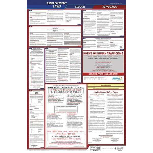 Jj Keller LaborLaw Poster, Fed/STA, NM, ENG, 40Wx26inH - 300-NM