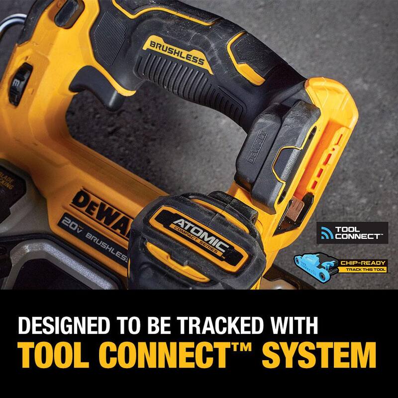 DEWALT ATOMIC 20V MAX Sierra de cinta compacta inalámbrica sin escobillas de 1-3/4 pulgadas (solo herramienta) y accesorio cortador de tubos de PVC/PEX para Impact Connect - DCS377BWWAPVCIR