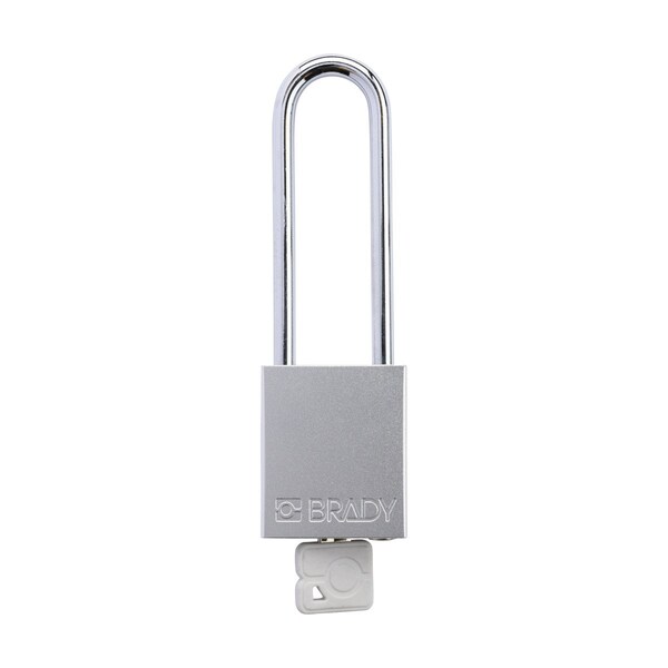 Brady Standard Key Retaining Lockout Aluminum Padlock 3 in Steel Shackle KD White - SDAL-WHT-76ST-KD